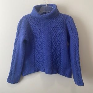 Paul James Blue Wool Turtleneck Sweater Size Large